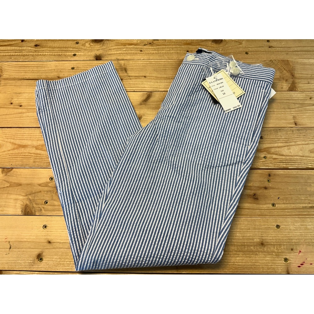 E-Land Kids‎ Boys Blue White Seersucker Dress Pants Size 12 NWT